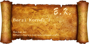 Berzi Kornél névjegykártya