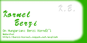 kornel berzi business card